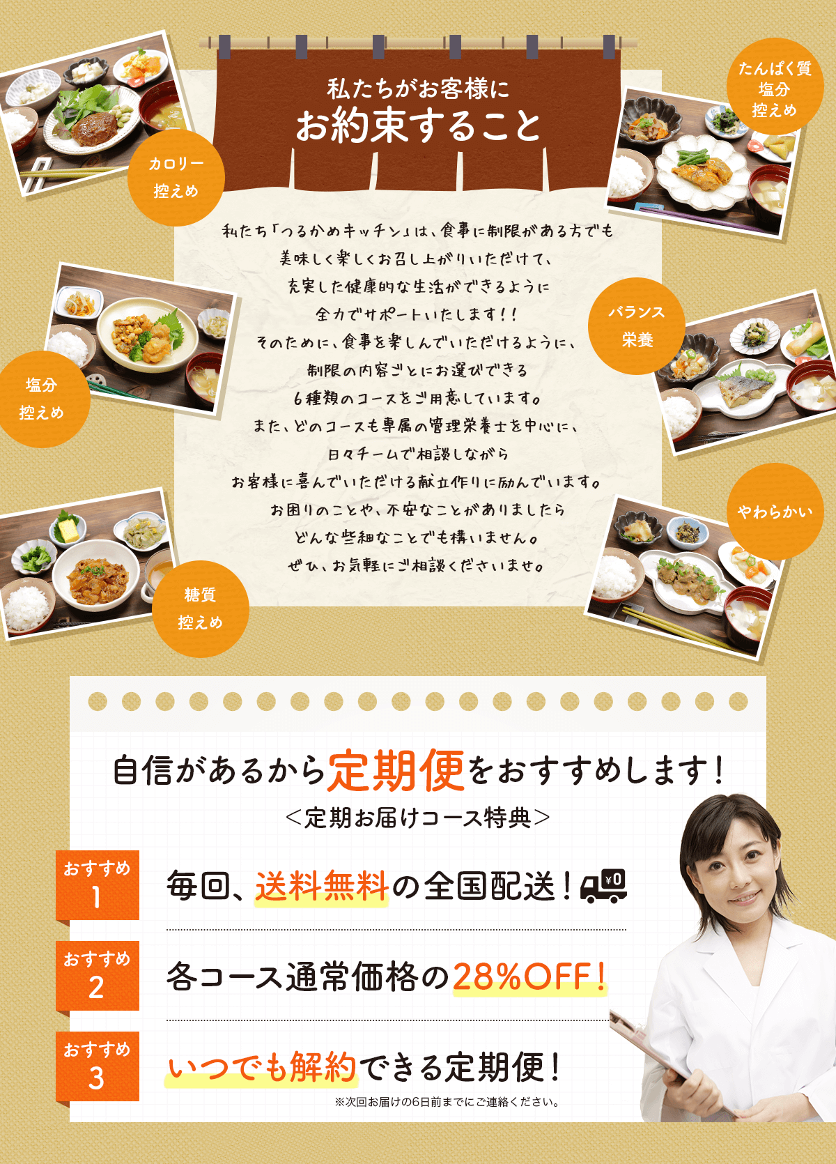 私たちがお客様にお約束すること 自信があるから定期便をおすすめします